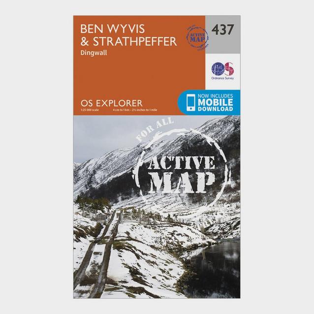 Orange Ordnance Survey Explorer Active 437 Ben Wyvis & Strathpeffer Map With Digital Version image 1