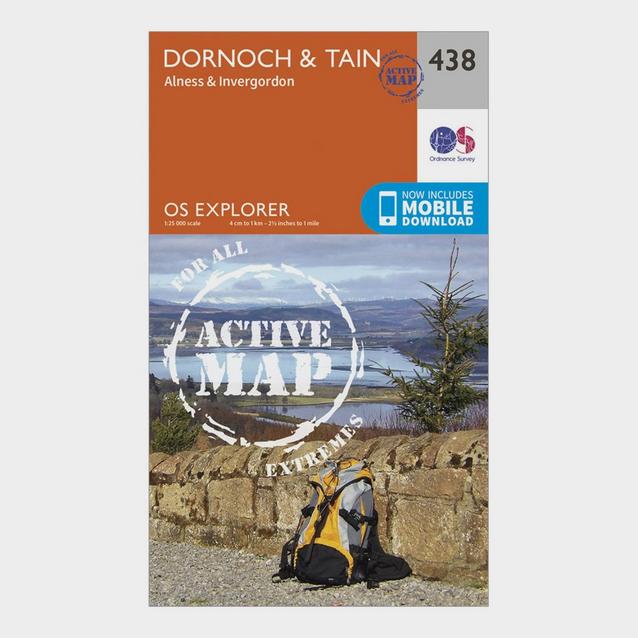 Orange Ordnance Survey Explorer Active 483 Dornoch & Tain Map With Digital Version image 1
