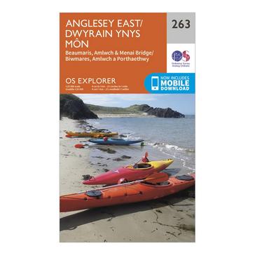 Orange Ordnance Survey Explorer 263 Anglesey East Map With Digital Version