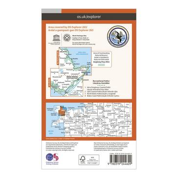 Orange Ordnance Survey Explorer 263 Anglesey East Map With Digital Version