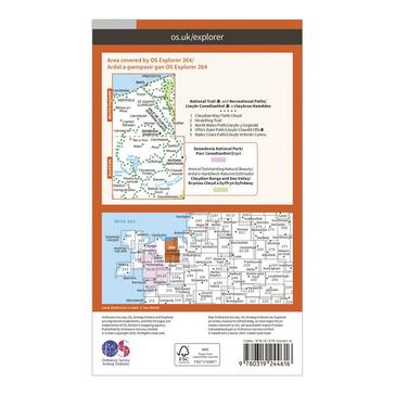 Orange Ordnance Survey Explorer 264 Vale of Clwyd, Rhyl, Denbigh & Ruthin Map With Digital Version