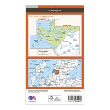 Orange Ordnance Survey Explorer Active 439 Coigach & Summer Isles Map With Digital Version