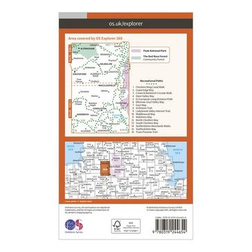 Orange Ordnance Survey Explorer 268 Wilmslow, Macclesfield & Congleton Map With Digital Version