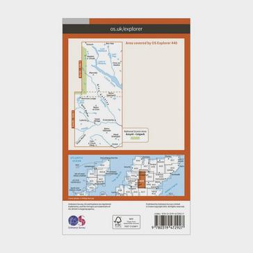 Orange Ordnance Survey Explorer Active 440 Glen Cassley & Glen Oykel Map With Digital Version