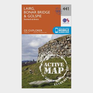 Orange Ordnance Survey Explorer Active 441 Lairg, Bonar Bridge & Golspie Map With Digital Version
