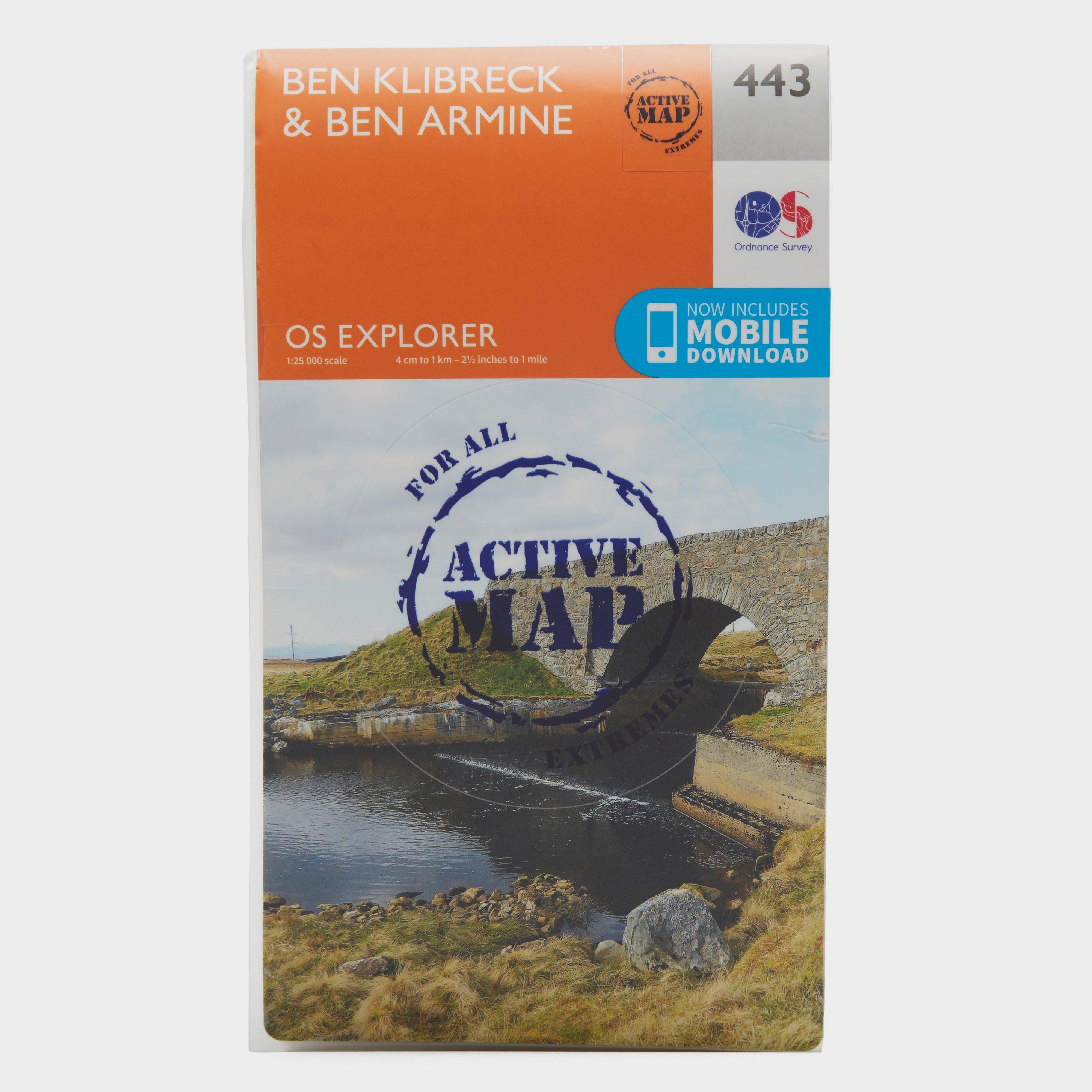 Image of Ordnance Survey Explorer Active 443 Ben Klibreck & Ben Armine Map With Digital Version - Orange, Orange