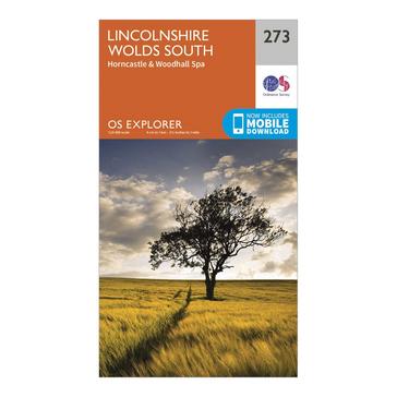 Orange Ordnance Survey Explorer 273 Lincolnshire Wolds South Map With Digital Version