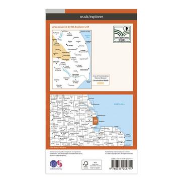 N/A Ordnance Survey Explorer 274 Skegness, Alford & Spilsby Map With Digital Version