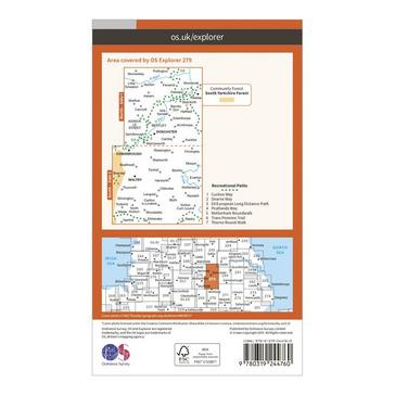 Orange Ordnance Survey Explorer 279 Doncaster Map With Digital Version