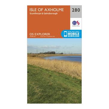 Orange Ordnance Survey Explorer 280 Isle of Axholme, Scunthorpe & Gainsborough Map With Digital Version