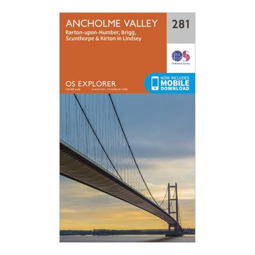 Orange Ordnance Survey Explorer 281 Ancholme Valley Map With Digital Version