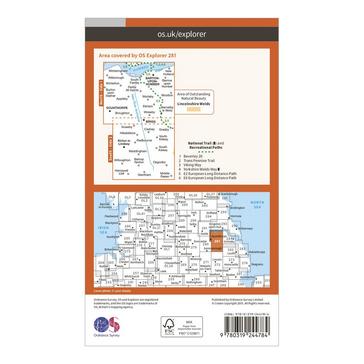 Orange Ordnance Survey Explorer 281 Ancholme Valley Map With Digital Version