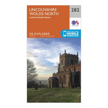 N/A Ordnance Survey Explorer 282 Lincolnshire Wolds North Map With Digital Version