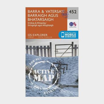 Orange Ordnance Survey Explorer Active 452 Barra & Vatersay Map With Digital Version