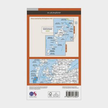 Orange Ordnance Survey Explorer Active 452 Barra & Vatersay Map With Digital Version