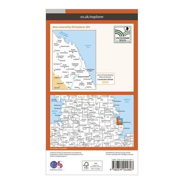 Orange Ordnance Survey Explorer 283 Louth & Mablethorpe Map With Digital Version
