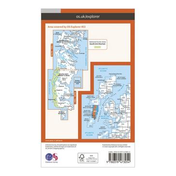 Orange Ordnance Survey Explorer Active 453 Benbecula & South Uist Map With Digital Version