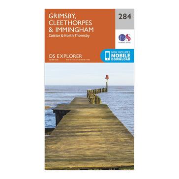 Orange Ordnance Survey Explorer 284 Grimsby, Cleethorpes & Immingham Map With Digital Version