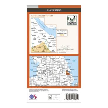 Orange Ordnance Survey Explorer 284 Grimsby, Cleethorpes & Immingham Map With Digital Version