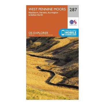 Orange Ordnance Survey Explorer 287 West Pennine Moors, Blackburn, Darwen & Accrington Map With Digital Version