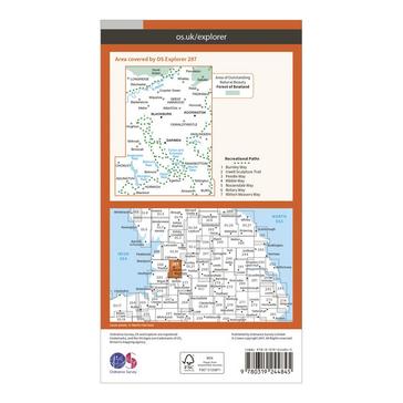 Orange Ordnance Survey Explorer 287 West Pennine Moors, Blackburn, Darwen & Accrington Map With Digital Version