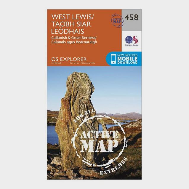 Orange Ordnance Survey Explorer Active 458 West Lewis Map With Digital Version image 1