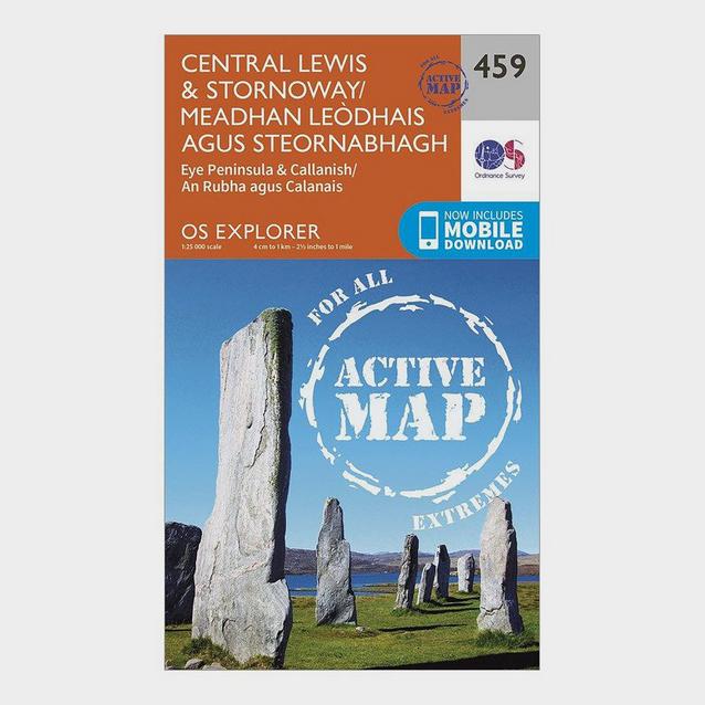 Orange Ordnance Survey Explorer Active 459 Central Lewis & Stornaway Map With Digital Version image 1