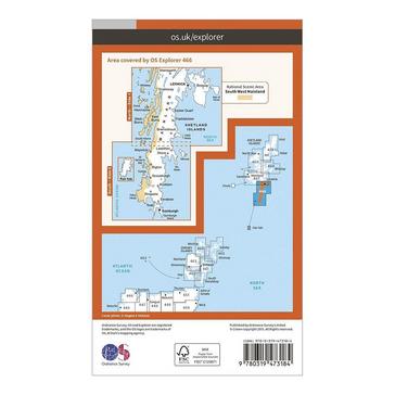 N/A Ordnance Survey Explorer Active 476 Shetland - Mainland South Map With Digital Version