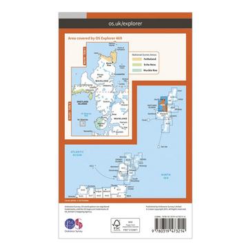 Orange Ordnance Survey Explorer Active 469 Shetland - Mainland North West Map With Digital Version