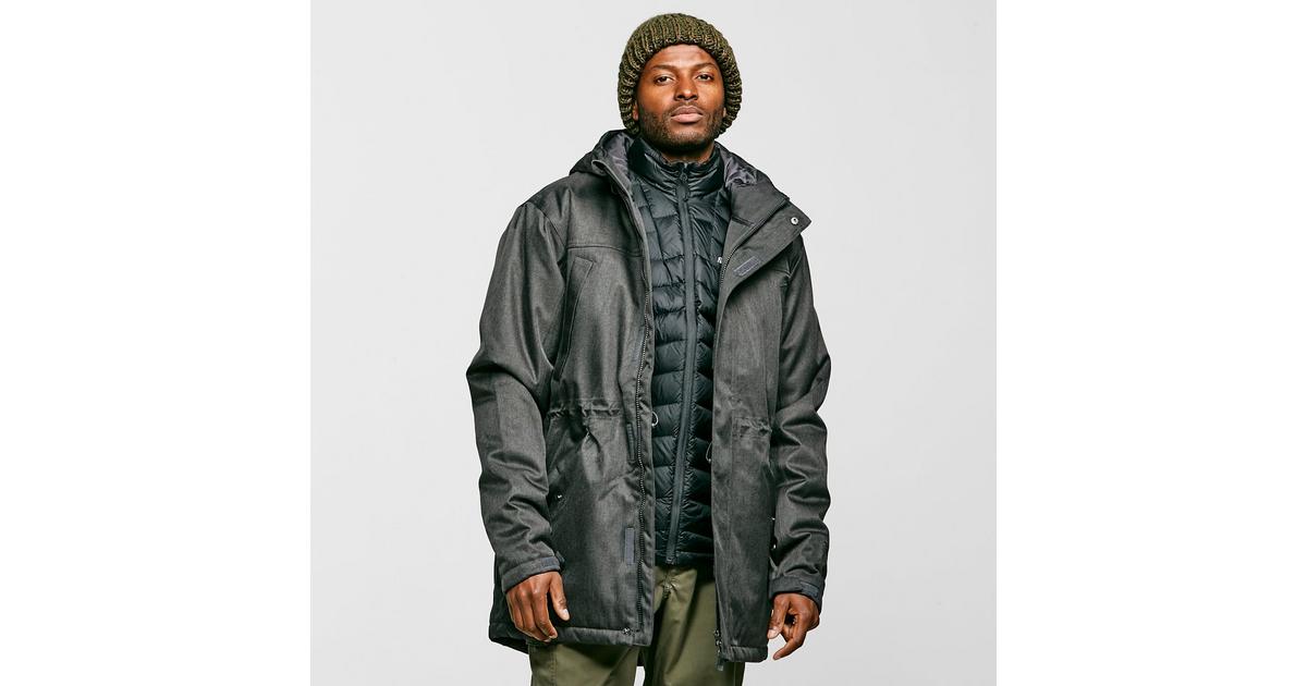 Peter Storm Men's Textured Insulated Waterproof Jacket with Adjustable Hood