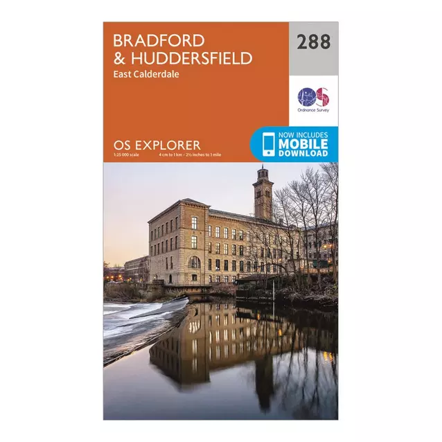 Ordnance Survey Explorer 288 Bradford Huddersfield Map With