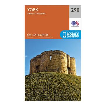 Orange Ordnance Survey Explorer 290 York Map With Digital Version