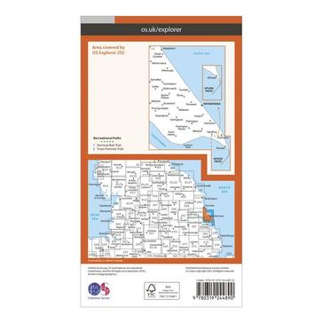 Orange Ordnance Survey Explorer 292 Withernsea & Spurn Head Map With Digital Version