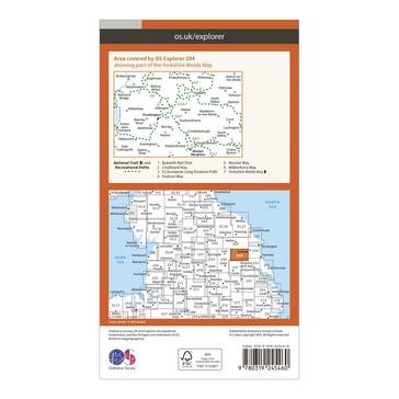 N/A Ordnance Survey Explorer 294 Market Weighton & Yorkshire Wolds Central Map With Digital Version