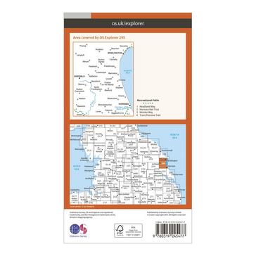 Orange Ordnance Survey Explorer 295 Bridlington, Driffield & Hornsea Map With Digital Version
