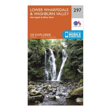 Orange Ordnance Survey Explorer 297 Lower Wharfedale & Washburn Valley Map With Digital Version