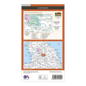 Orange Ordnance Survey Explorer 297 Lower Wharfedale & Washburn Valley Map With Digital Version