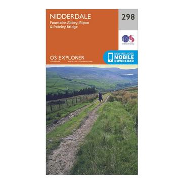 Orange Ordnance Survey Explorer 298 Nidderdale Map With Digital Version