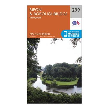 Orange Ordnance Survey Explorer 299 Ripon & Boroughbridge Map With Digital Version