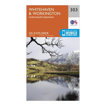 Orange Ordnance Survey Explorer 303 Whitehaven & Workington Map With Digital Version