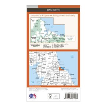 Orange Ordnance Survey Explorer 306 Middlesbrough & Hartlepool Map With Digital Version