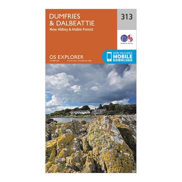 Orange Ordnance Survey Explorer 313 Dumfries & Dalbeattie Map With Digital Version