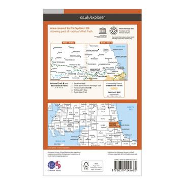 N/A Ordnance Survey Explorer 316 Newcastle upon Tyne Map With Digital Version