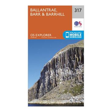 Orange Ordnance Survey Explorer 317 Ballantrae, Barr & Barrhill Map With Digital Version