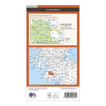Orange Ordnance Survey Explorer 318 Galloway Forest Park North Map With Digital Version