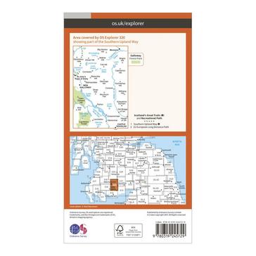 Orange Ordnance Survey Explorer 320 Castle Douglas, Loch Ken & New Galloway Map With Digital Version