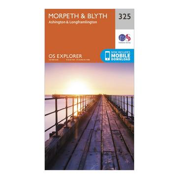 Orange Ordnance Survey Explorer 325 Morpeth & Blyth Map With Digital Version