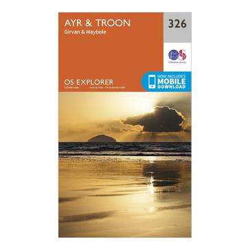 N/A Ordnance Survey Explorer 326 Ayr & Troon Map With Digital Version