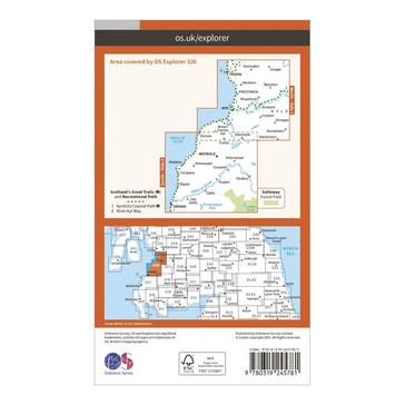 Orange Ordnance Survey Explorer 326 Ayr & Troon Map With Digital Version