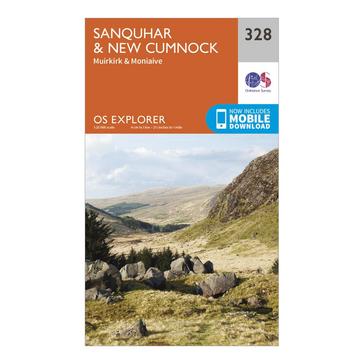 Orange Ordnance Survey Explorer 328 Sanquhar & New Cumnock Map With Digital Version